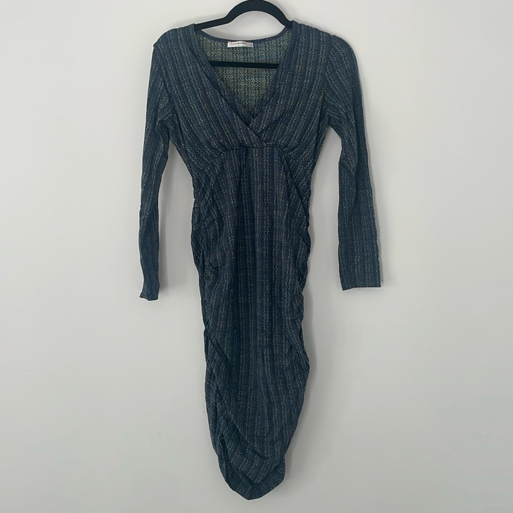 Anne Matthew Nursing Dress Spacedye Yarn Knit Stretch Jersey size S